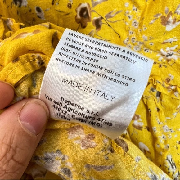 Aniye By Bell Sleeve Yellow Floral Boho Peasant Top - Picture 9 of 9